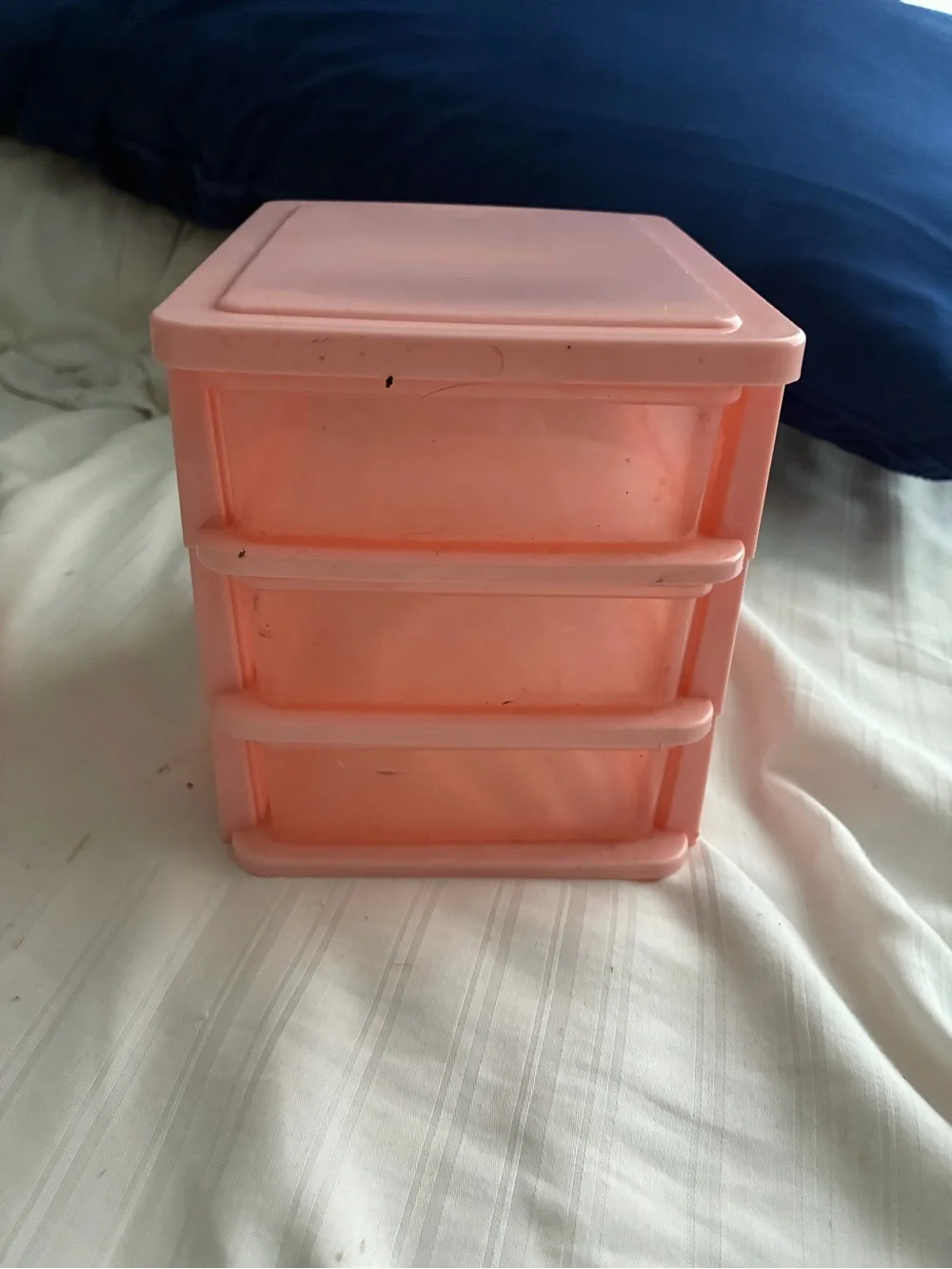 Pink Plastic 3-Drawer Mini Organizer